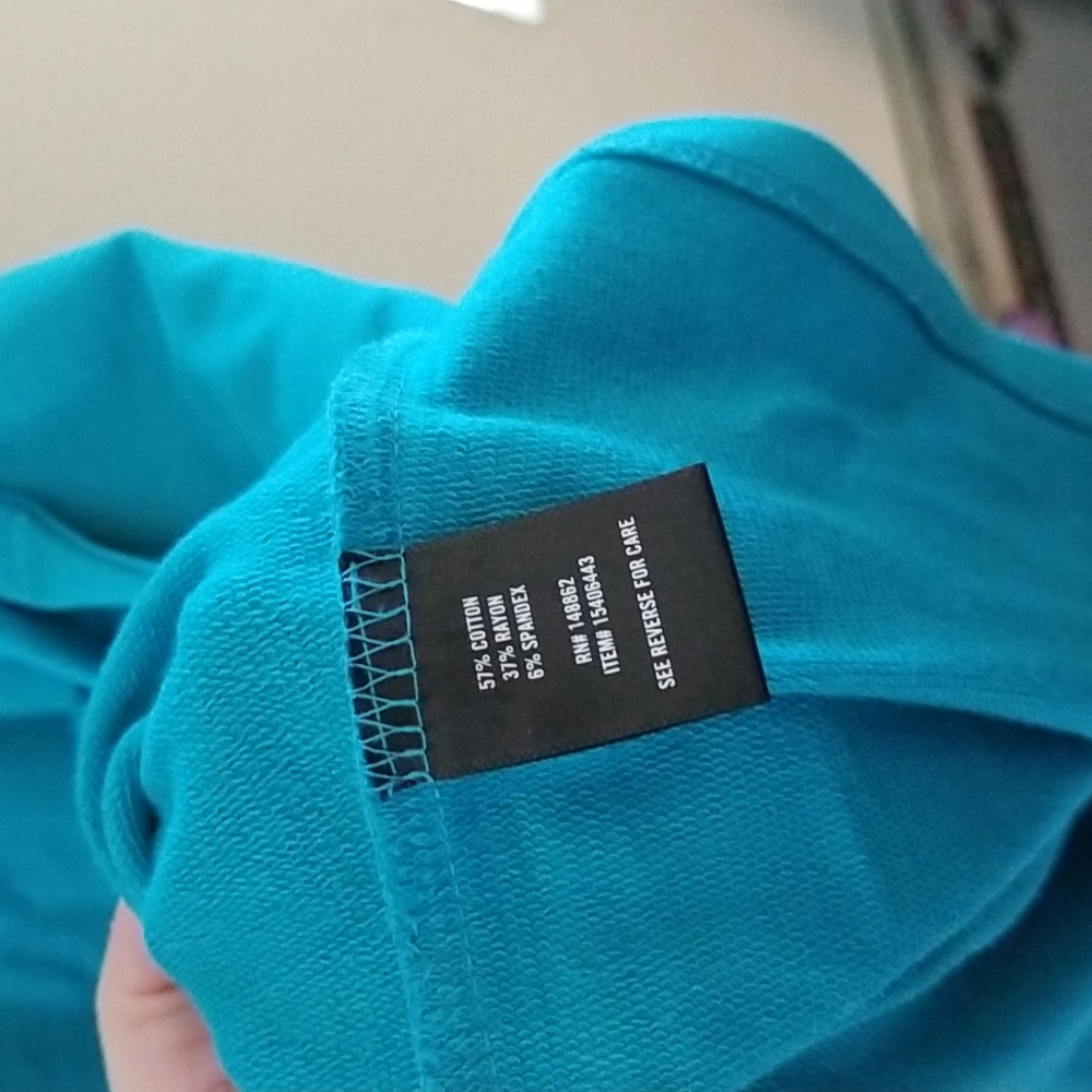 Torrid french terry teal off shoulder tshirt dress. Size 3x 22-24 - Picture 9 of 10